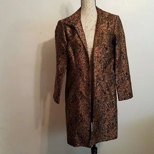 Tapestry Duster Jacket Gold Black Medium
